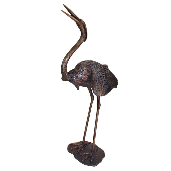 Design Toscano- Grande Heron Head Low Cast Bronze Garden Statue