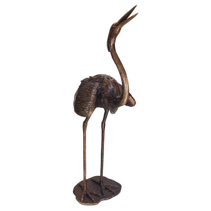 Design Toscano- Grande Heron Head Low Cast Bronze Garden Statue