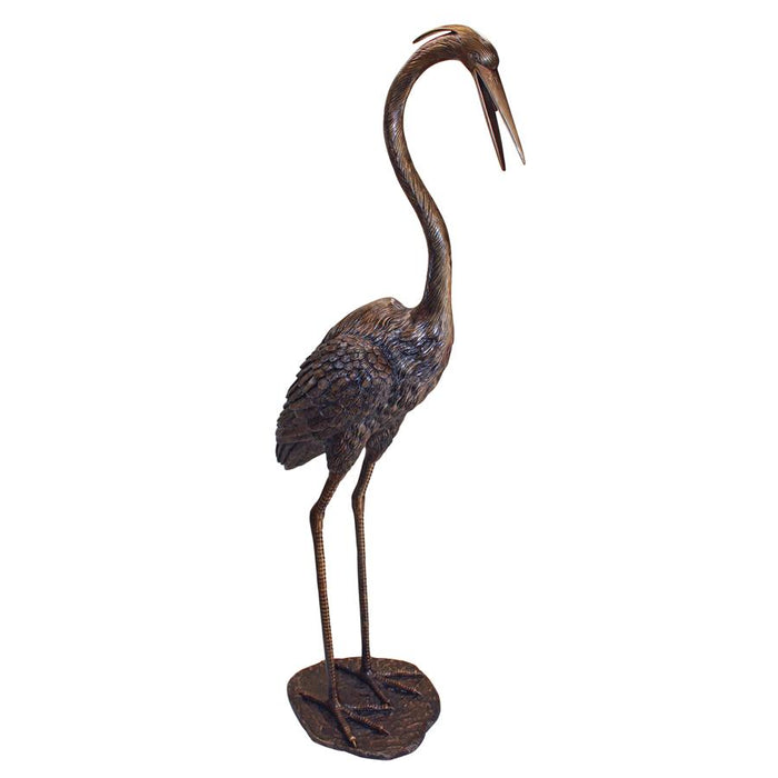 Design Toscano- Grande Heron Head High Cast Bronze Garden Statue