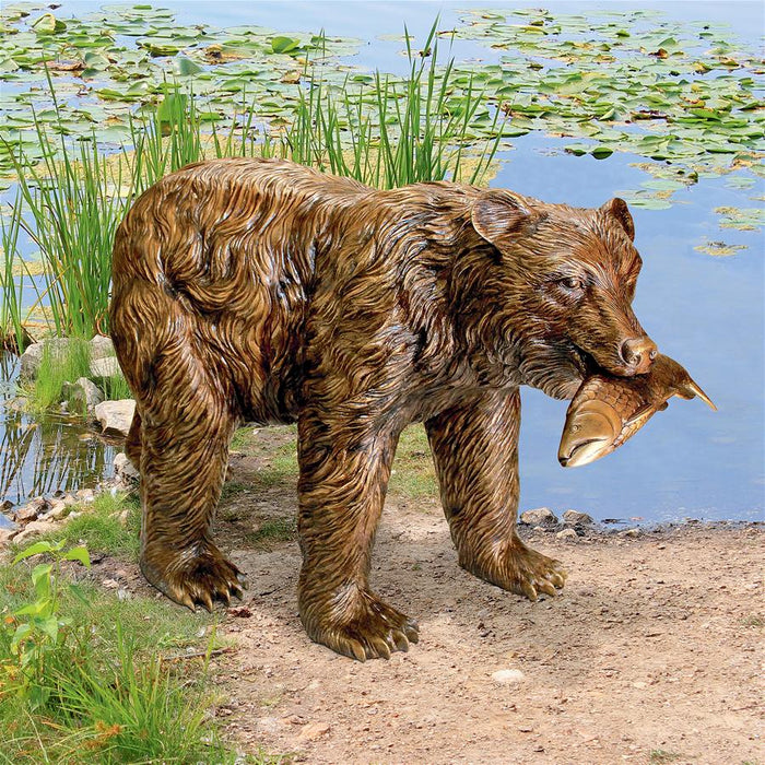 Design Toscano- Fisherman Bear Cast Bronze Garden Statue