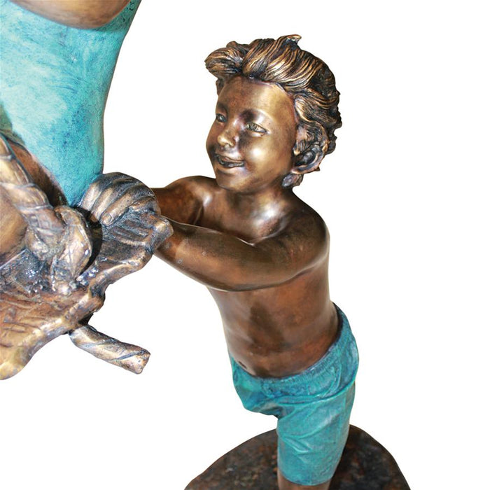 Design Toscano- Swinging Children Solid Cast Bronze Garden Statue