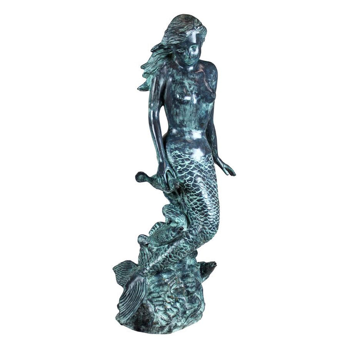 Design Toscano- Goddess of the Sea, Mermaid of the Isles Spitting Bronze Garden Statue