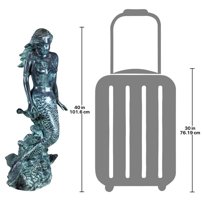 Design Toscano- Goddess of the Sea, Mermaid of the Isles Spitting Bronze Garden Statue