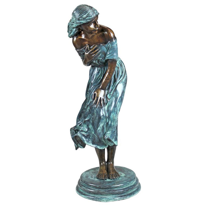 Design Toscano- Windblown Maiden Cast Bronze Garden Statue