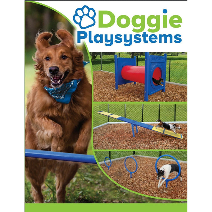 Dog park equipment for climbing, jumping, crawling