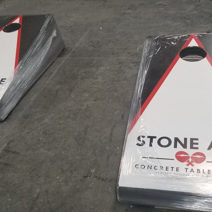 Stone Age Set of Concrete Cornhole Boards