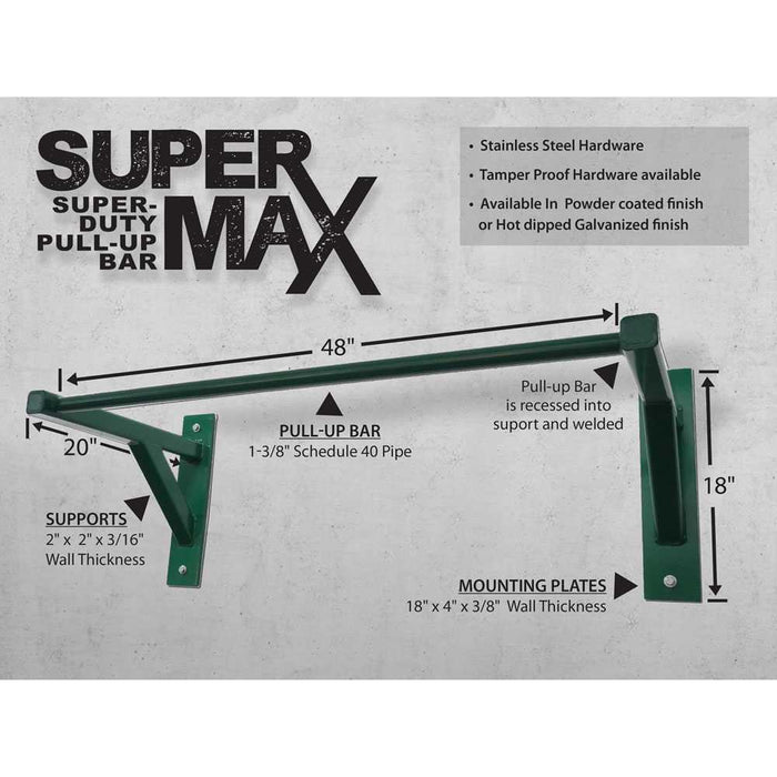 SuperMAX Super Duty Pull Up Bar-Outdoor Workout Supply