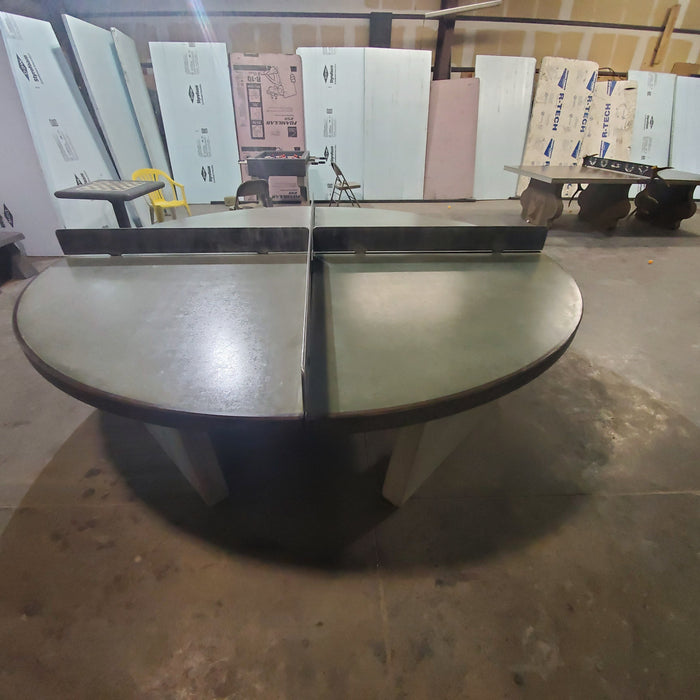 4 Way Table Stone Age Concrete Table Tennis- Permanent Outdoor Round 4 Way Table T ...