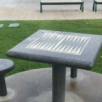 Stone Age Concrete Outdoor Backgammon Table